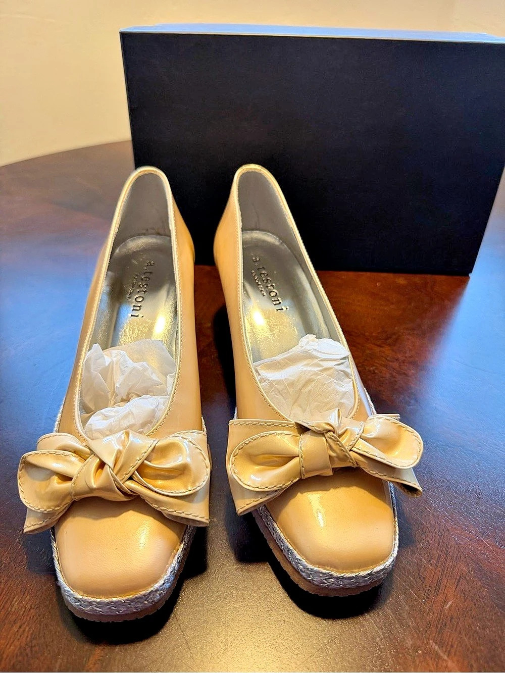 a.testoni Bow Wedge Pumps Yellow EU 37.5